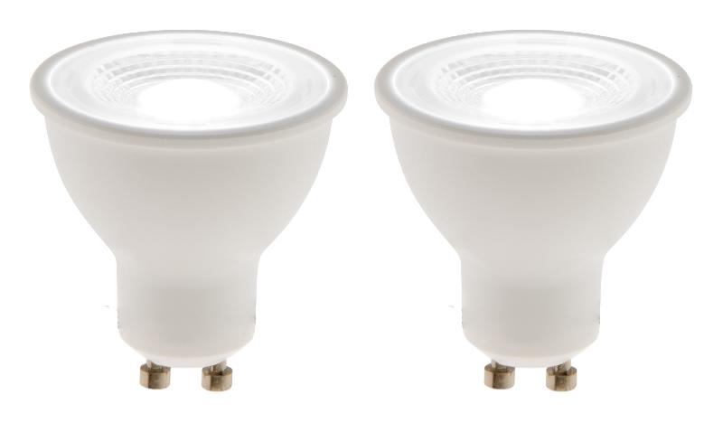 Lot de 2 spots LED 6W GU10 - 425lm - 4000K - Durée de vie 25000h - Classe énergétique A+ - Marque Elexity_0