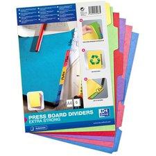 LOT DE 7 - INTERCALAIRES CARTON, UNI, A4, MULTICOLORE, 6 TOUCHES