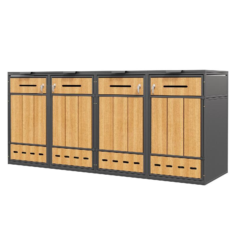 Merax cache-poubelle, 264 x 80 x 124 cm, gris - gris métal OT3401S2_0