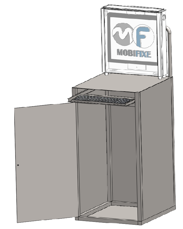 Meuble de rangement informatique en acier, inox ou mixte - Protection complète pour poste informatique_0