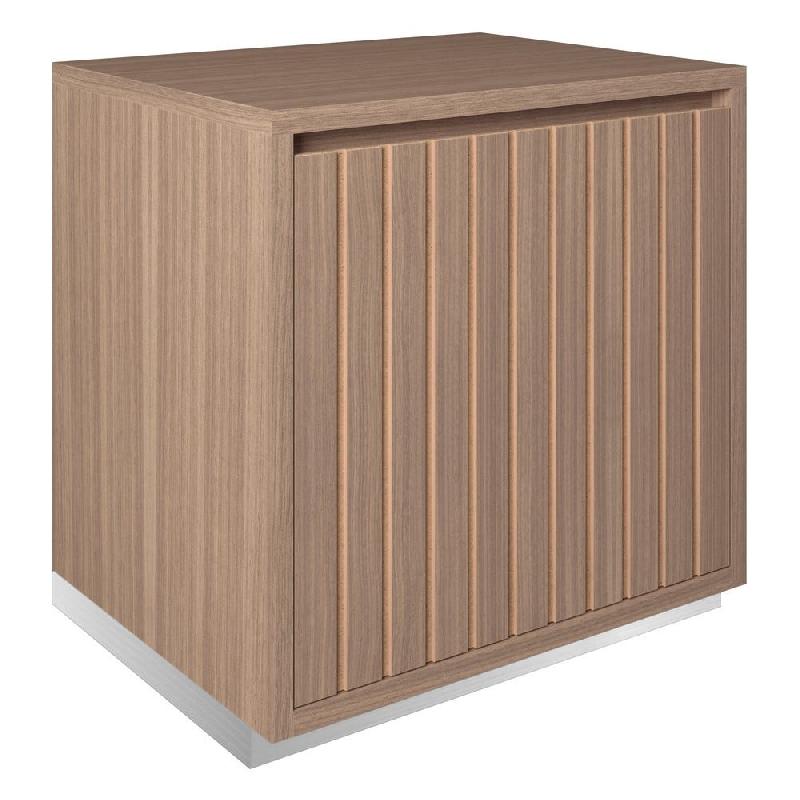 Meuble Vertigo T03 2 tiroirs à l'anglaise MDF naturel et noyer 60x47x60 cm_0