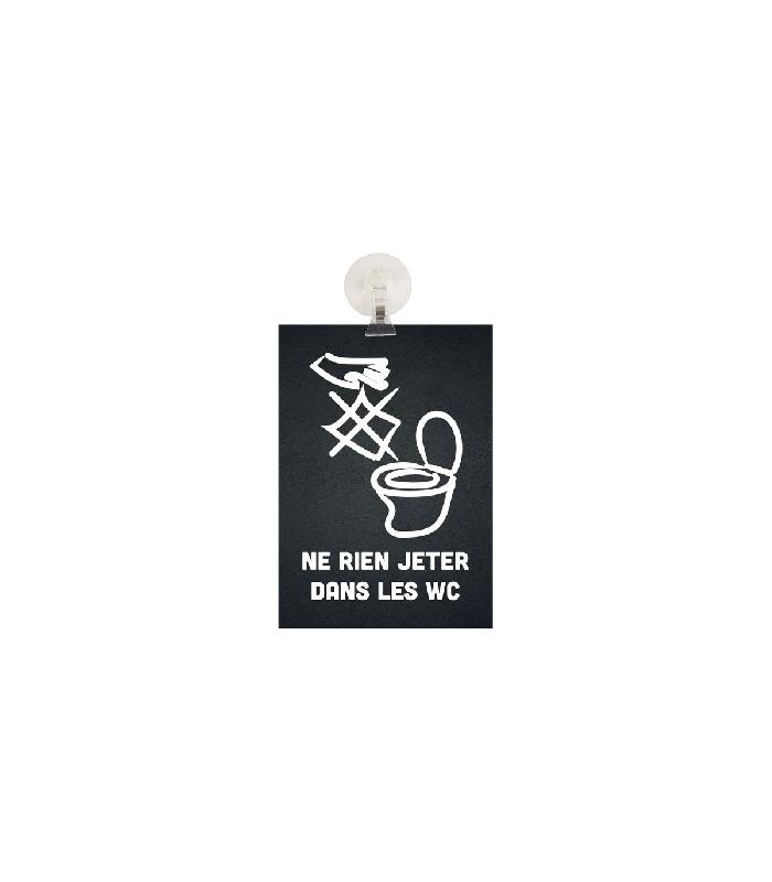 Panneau PVC - Ne rien jeter dans les toilettes - Format A5 - Fixation ventouse - Référence: reg210-rjt-n-pv_0