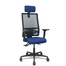 Piqueras y Crespo Silla Bormate asincro malla negra asiento bali azul marino brazos 2D ruedas 65mm cabecero regulable - bleu multi-matériau 405ASM840_0