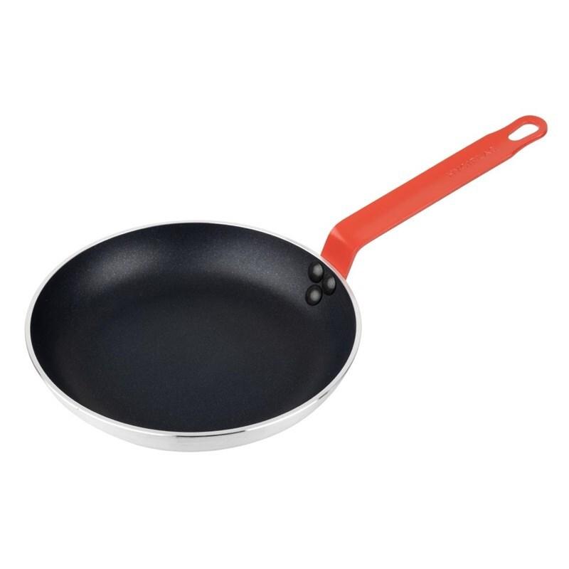 Poêle en aluminium antiadhésive Teflon Platinum Plus avec poignée rouge 24cm - 240 x 240 x 40 mm - HYGIPLAS - 5050984770258_0