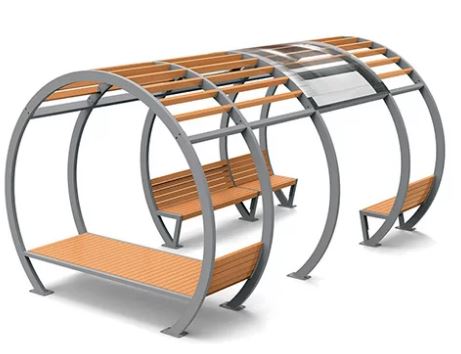 Point de Convivialité urbain URBATEC en aluminium, acier et polycarbonate - 4,7 x 2,79 x 2,68 m - 452 kg_0
