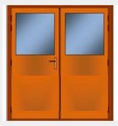 Porte acoustique ISO-DPV - double battants vitrés 450 x 900 mm - réduction phonique Rw = 42 dB_0