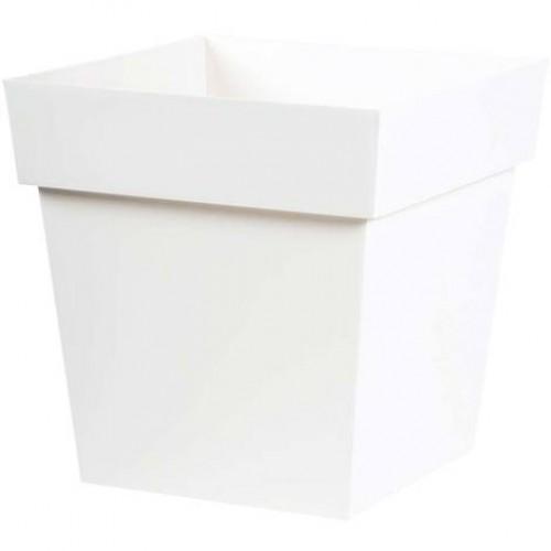 POT CARRÉ BAS 38 LITRES - TOSCANE 13627 BLANC EDA PLASTIQUES