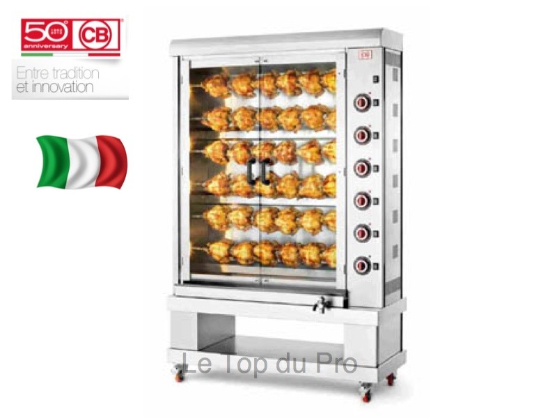 Rôtissoire électrique verticale CB E-36P-S6 - 36 poulets - 6 broches - fabrication italienne_0