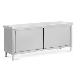 Royal Catering - Royal Catering Meuble bas en inox avec double ouverture ECO 200 x 60 cm 500 kg - Caisson de cuisine Meuble cuisine bas avec plan - in_0