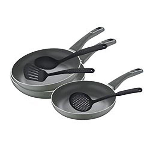 San Ignacio - Ensemble de poêles (20, 24 et 28 cm, Trébol en aluminium embouti avec ensemble d’ustensiles de cuisine en nylon) - aluminium Q4030_0