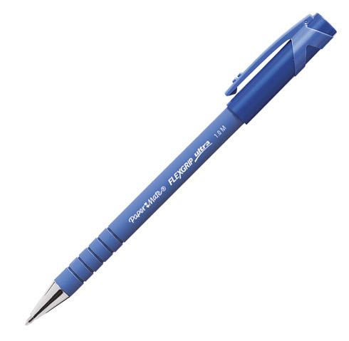 LOT DE 2 - STYLO BILLE PAPER MATE FLEXGRIP ULTRA À CAPUCHON POINTE 1 MM - ÉCRITURE MOYENNE BLEU