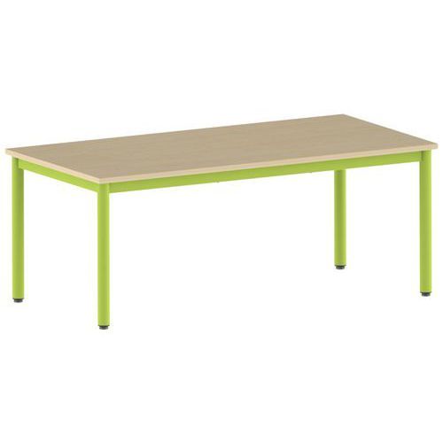 TABLE CARÉLIE 160 X 80 FIXE T4 STRAT HÊTRE MIEL- VERT 1864 - MOBIDECOR