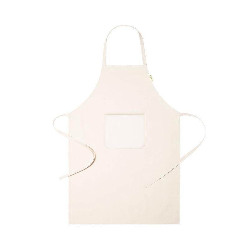 Tablier naturel avec poche frontale et sangles réglables, coupe sous le genou - 5600847153690_0