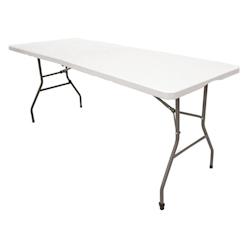 TheHomeWeeks Table pliante à usage public 152 x 70 x 74 cm – Portable, plateau en PEHD de 3,5 cm, The HomeWeeks - blanc plastique 8437027003042_0