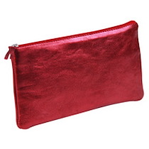 CUIRISÉ - TROUSSE PLATE 11X22 CM - ROUGE - LOT DE 4