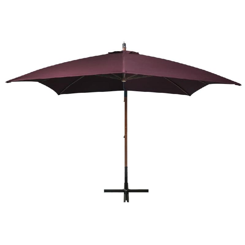 VidaXL Parasol de jardin suspendu et mât rouge bordeaux bois de sapin Modèle Titan Panorama Modern - 313776_0