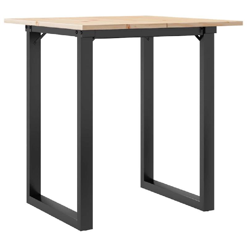 VidaXL Table à manger cadre en O 70x70x75 cm bois de pin massif acier Modèle Polaris Factory - 3282671_0