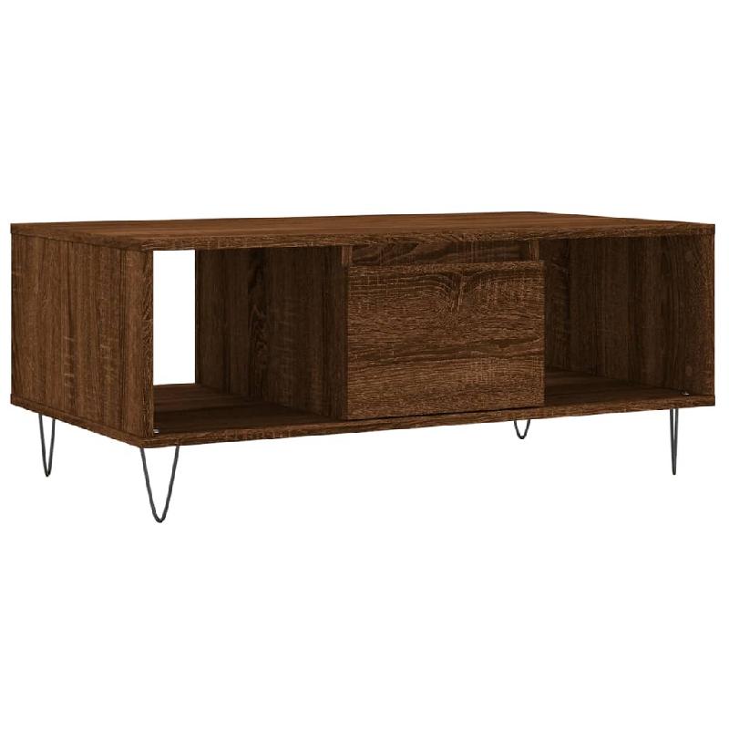 VidaXL Table basse Chêne marron 90x50x36,5 cm Bois d'ingénierie Modèle Flex Panorama Sud - 830595_0