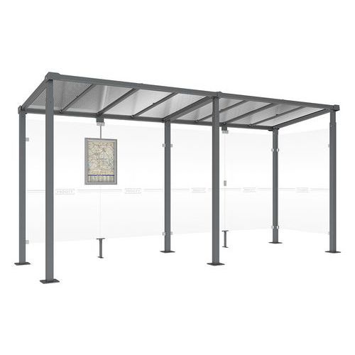 ABRI BUS MILAN 5 M - 1 BARDAGE LATÉRAL - GRIS PROCITY - PROCITY