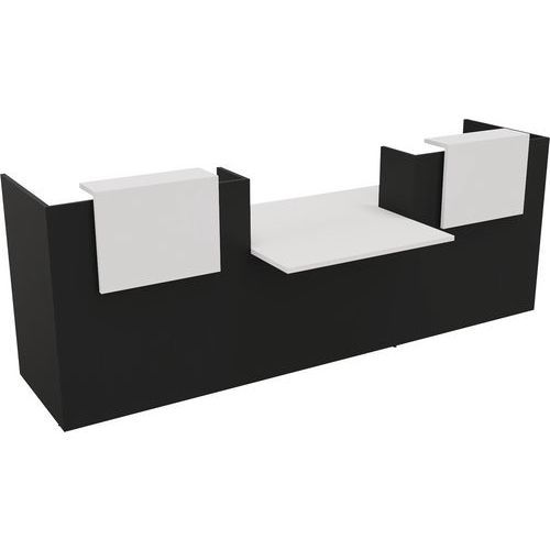 BANQUE D'ACCUEIL FILIA + PMR CENTRÉ 3 M BLANC/NOIR - BURONOMIC