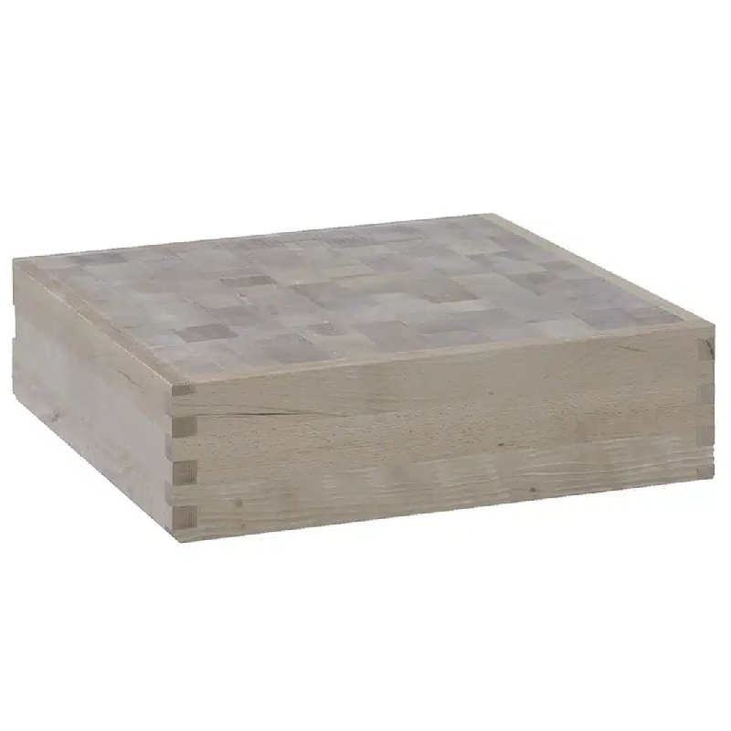 Billot de cuisine en bois pour surface de vente - L 600 x l 600 mm - Hauteur 100 mm - Réf 232227-44 - Fabriqué en France_0