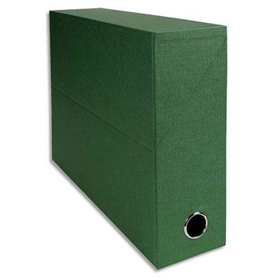 BOÎTE DE TRANSFERT EXACOMPTA - EN CARTON RIGIDE RECOUVERT DE PAPIER TOILE - DOS 9 CM - VERT - LOT DE 5
