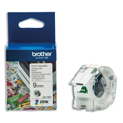 Brother ruban CZ adhésif repositionnable - 9 mm x 5 m - pour imprimante d'étiquettes tout en couleur VC-500W CZ1001_0