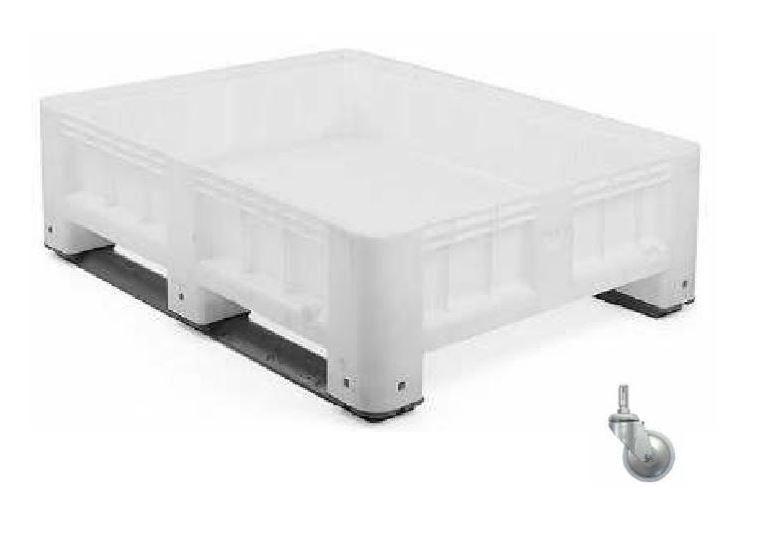 Caisse-palette monobloc étanche - 120x100 cm - Hauteur 36 ou 50 cm - 231 ou 376 litres - Fond et parois pleins ou ajourés_0
