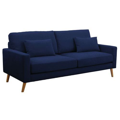 CANAPÉ 3 PLACES STOCKOLM TISSU POLYESTER BLEU - MMP