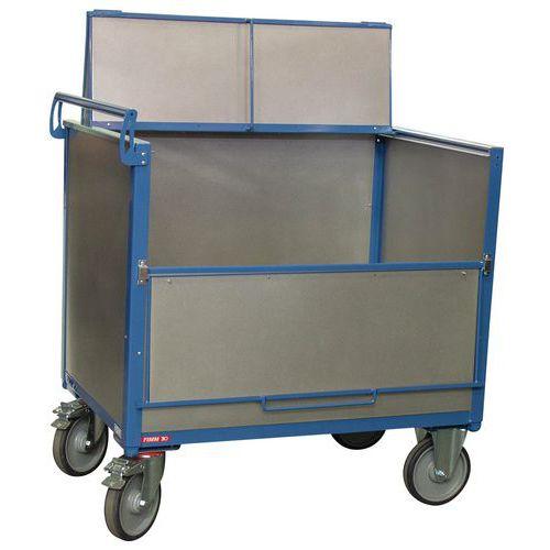 CHARIOT CONTENEUR 1300MMX810MM AVEC COUVERCLE FORCE 500KG - FIMM