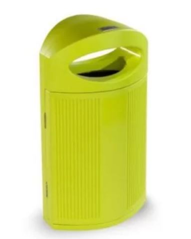 Corbeille publique Ibiza - Polyéthylène HDPE 57,5L - Écologique, Anti-graffiti, Anti-UV, Fixation au sol_0