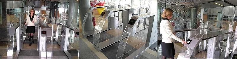 Couloir de contrôle d'accès piétonnier TF 6000 Long - Design innovant et vantaux motorisés pour sécurité accrue_0