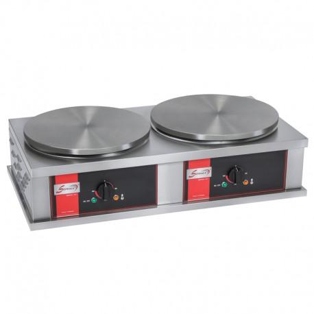 Crêpière électrique professionnelle double et carrée - Usage intensif - Diamètre 40 cm - Modèle CR2CE40_0