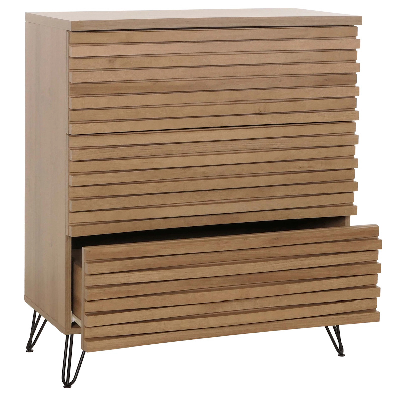 Décoshop26 - Commode buffet meuble haut design 3d 3 tiroirs bois massif manguier et métal 94x80x45 cm 04_0006526 - 3000261805908_0