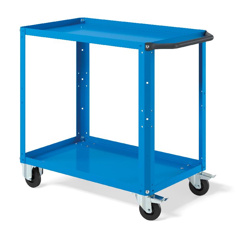 Desserte S1 bleue - 2 niveaux - Charge maximale 225 kg - Roulettes pivotantes avec frein_0