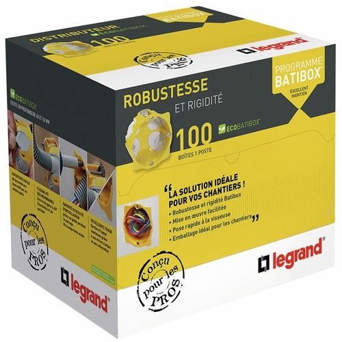 DISTRIBUTEUR 100 BOÎTES D'ENCASTREMENT 1 POSTE - ECOBATIBOX - BBC - P40 LEGRAND