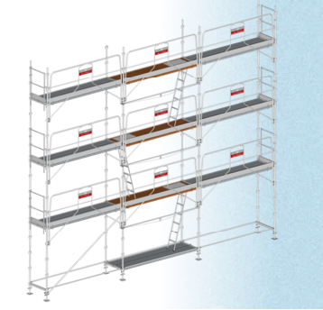 Échafaudage AERIS - LOT 80 m² - Classe 4 : 300 kg/m² - Longueur 10 m - Hauteur 8 m - Galvanisé ø 45 mm_0