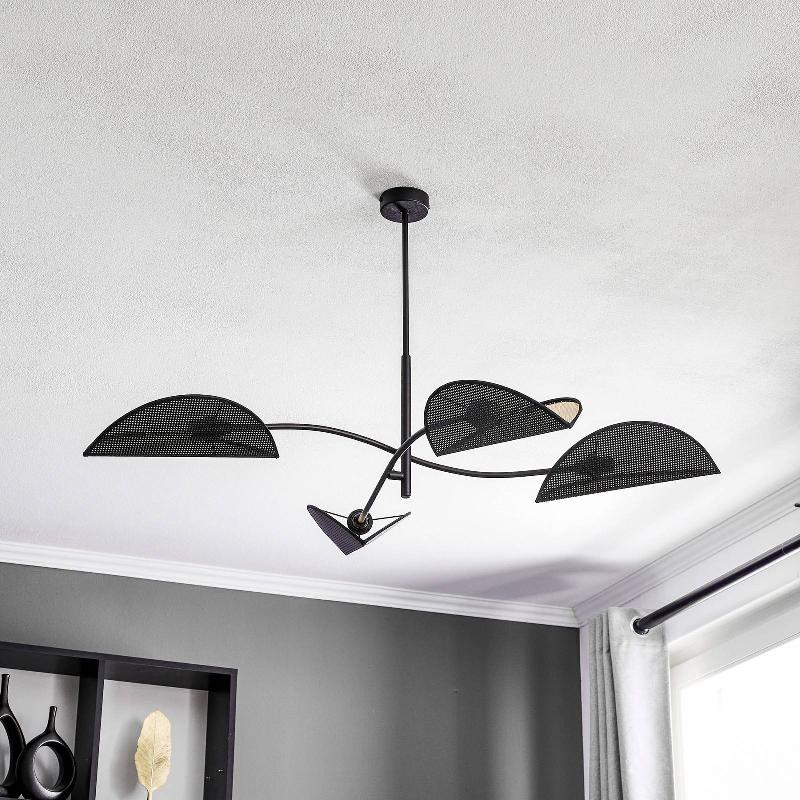 EMIBIG LIGHTING PLAFONNIER LOTUS, NOIR/DORÉ, À 4 LAMPES