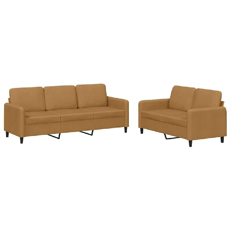 Ensemble de canapés 2 pcs marron velours Modèle Orion Scandinave - 8721012069886_0