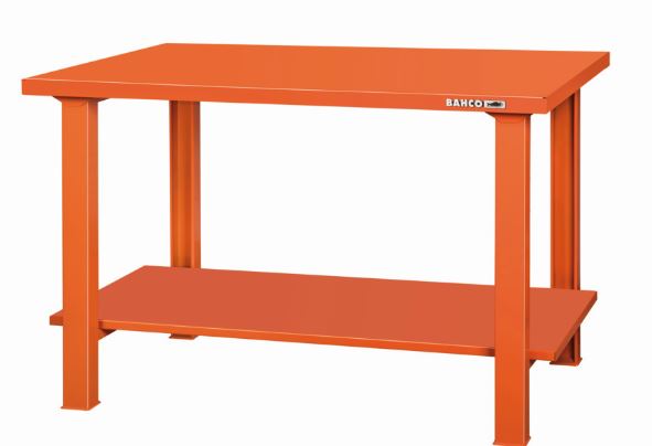Établi usage intensif avec étagère inférieure - 1500 mm - 1495WB15TSBT - robuste avec plateau en acier 40 mm et charge 1,5 T_0