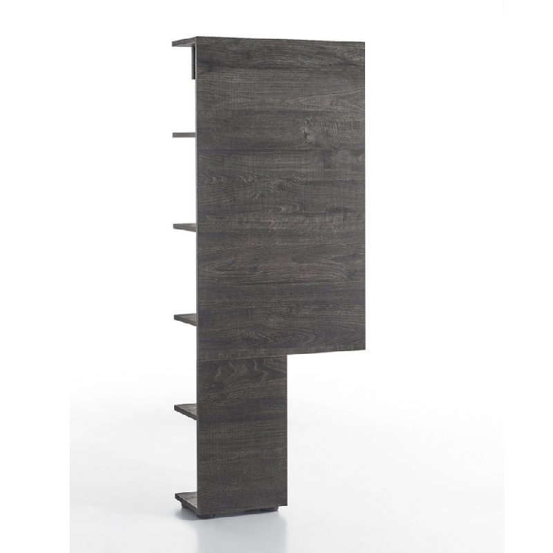 Étagère design Verona - décor wengé avec 4 tablettes à gauche et 3 à droite_0