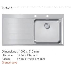 EVIER 1 CUVE EPOS INOX EOX611 FRANKÉ
