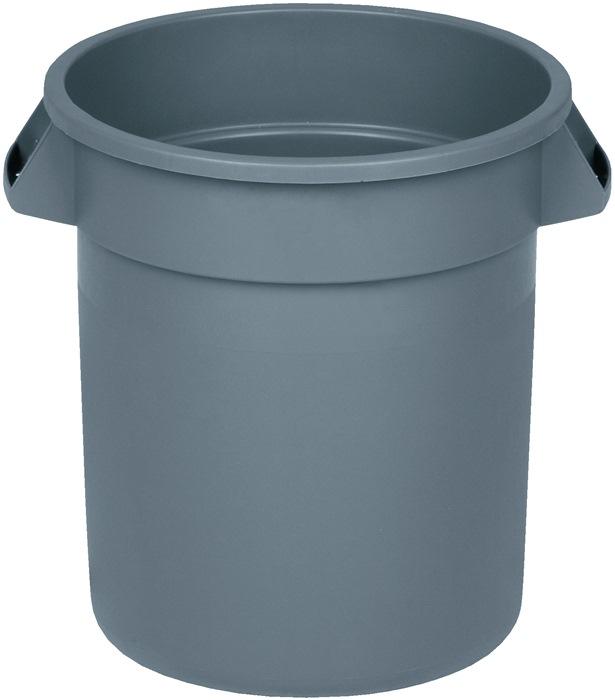 Fût polyvalent gris 38L - PE - D. Extérieur 400xH435 mm - RUBBERMAID - Plastique résistant, incassable, avec poignées intégrées_0