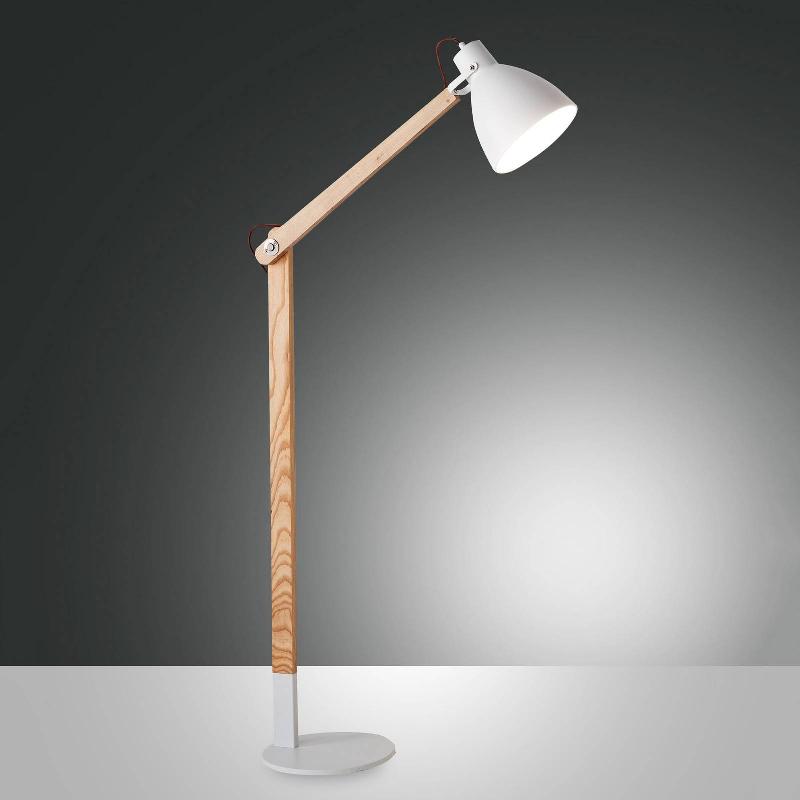 FABAS LUCE SVEVA LAMPADAIRE EN BOIS, BLANC/FRÊNE