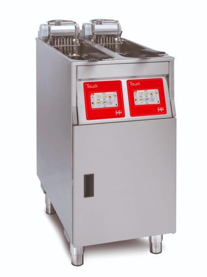 Friteuse électrique sur coffre avec filtration d'huile et écran à double cuve 2x9 l - 398x650x994 mm - TL-422-H32-G0_0