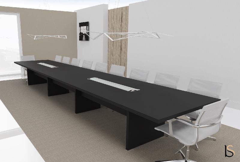 Grande table de réunion rectangulaire TAK - Mobel Linea. - Oui, 600, Noir_0