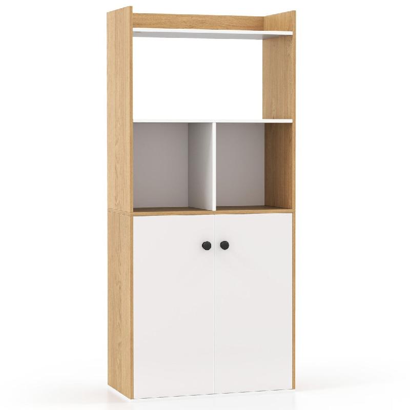 Helloshop26 - Bibliothèque armoire haute 60 x 30 x 140 cm avec rangement sécurisé moderne et pratique en bois d'ingénierie blanc 20_0020996 - 3000_0