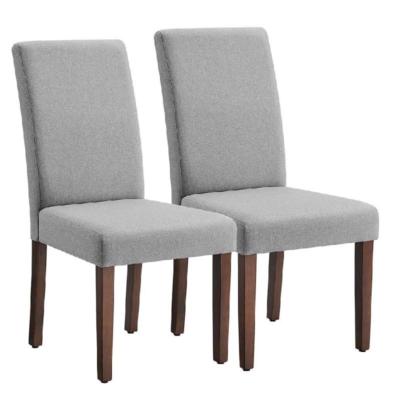 Helloshop26 - Lot de 2 chaises de salle à manger chaises cuisine dossier haut pour cuisine assise épaisse 58 x 48 x 100 cm gris 12_0008025 - gris Bo_0