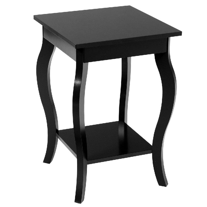 Helloshop26 - Table d'appoint carrée 40 x 40 x 60 cm 2 niveaux pratique design en bois d'ingénierie noir 20_0019595 - noir Bois massif 3000233029776_0