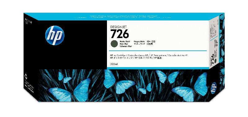 HP 726 cartouche d'encre DesignJet noir mat, 300 ml_0